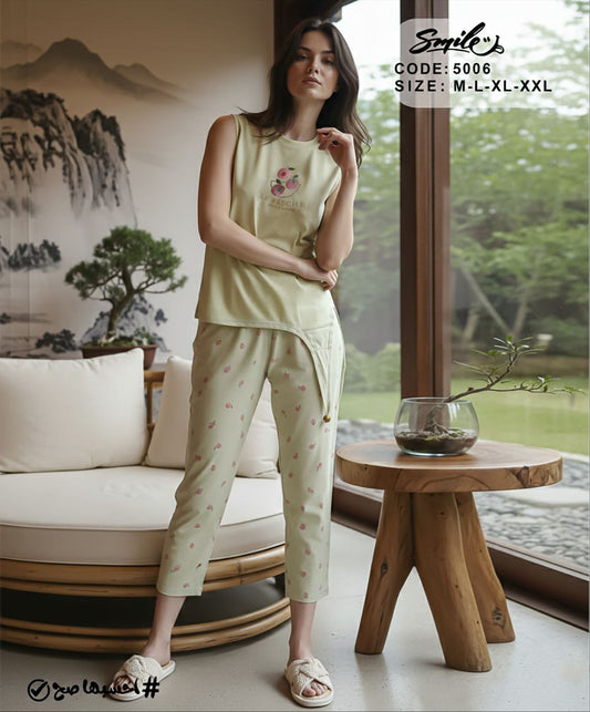 Summer women pajama smile 5006