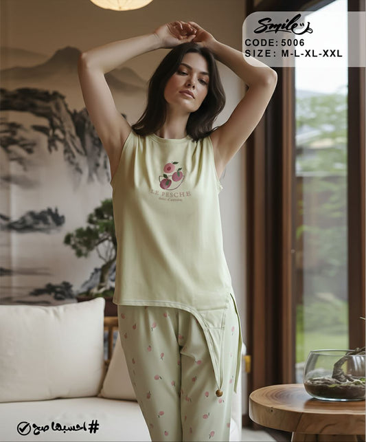 Summer women pajama smile 5006