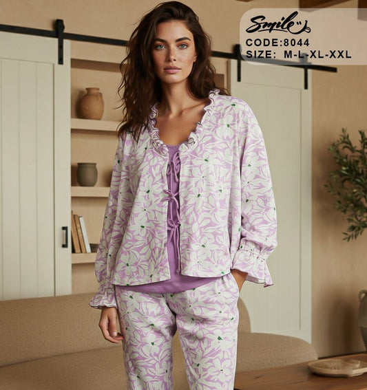 Summer women pajama smile 8044