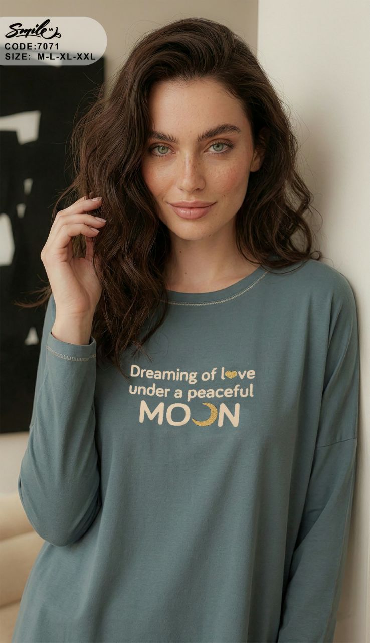 Summer women pajama smile 7071
