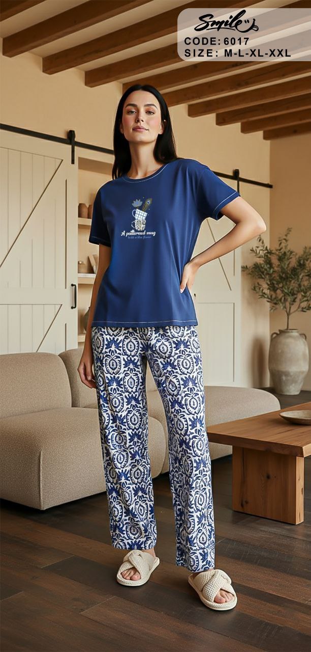 Summer women pajama smile pant 6017
