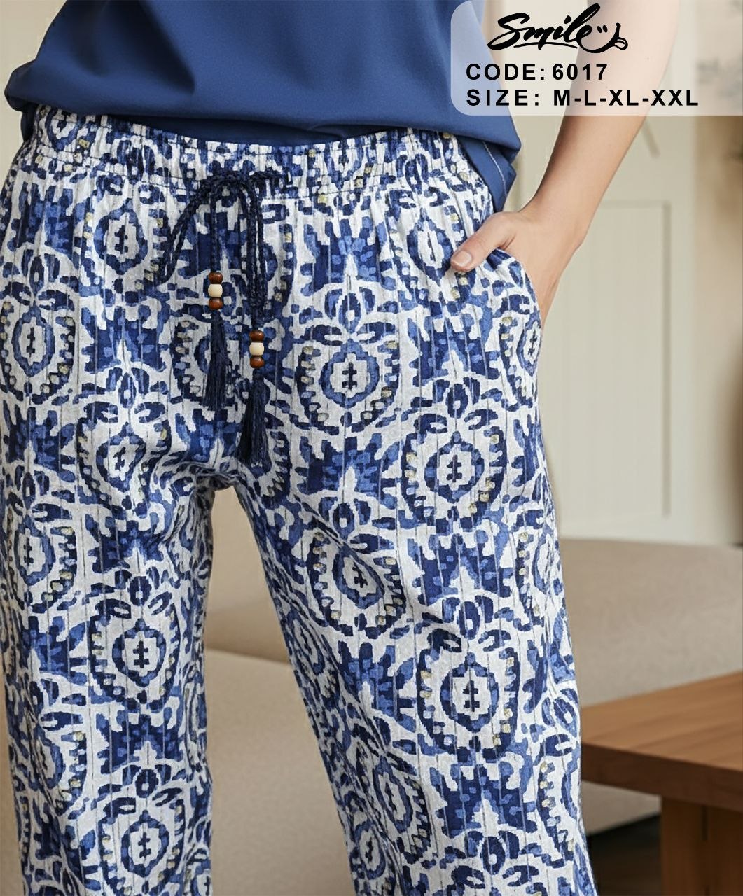 Summer women pajama smile pant 6017