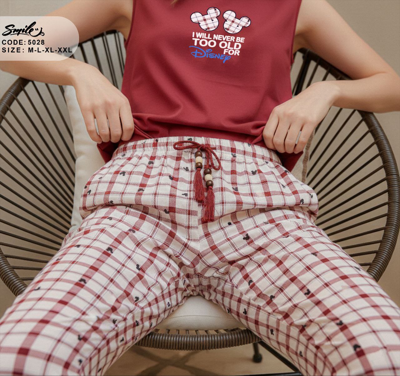 Summer women pajama smile 5028