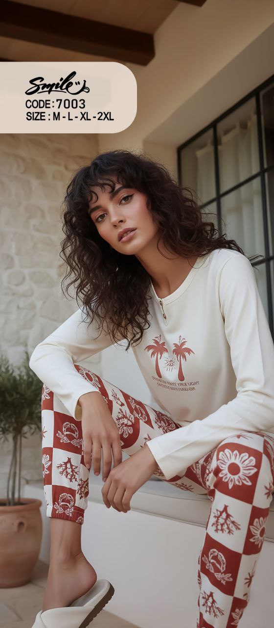 Summer women pajama smile 7003