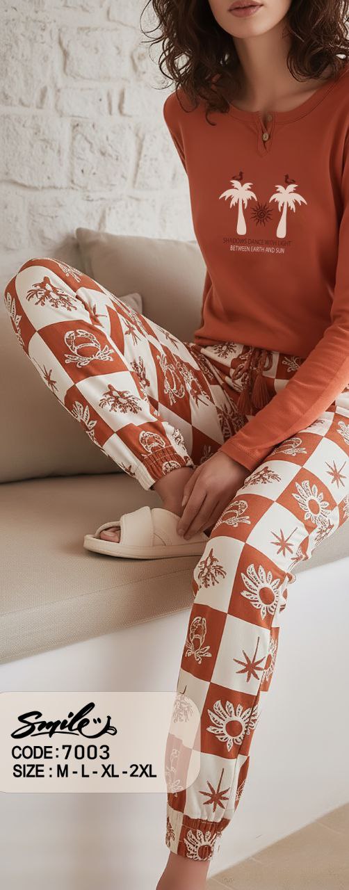Summer women pajama smile 7003