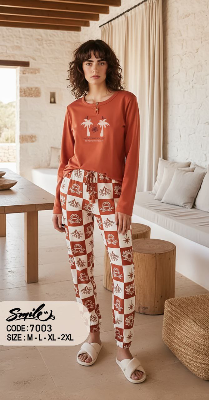 Summer women pajama smile 7003