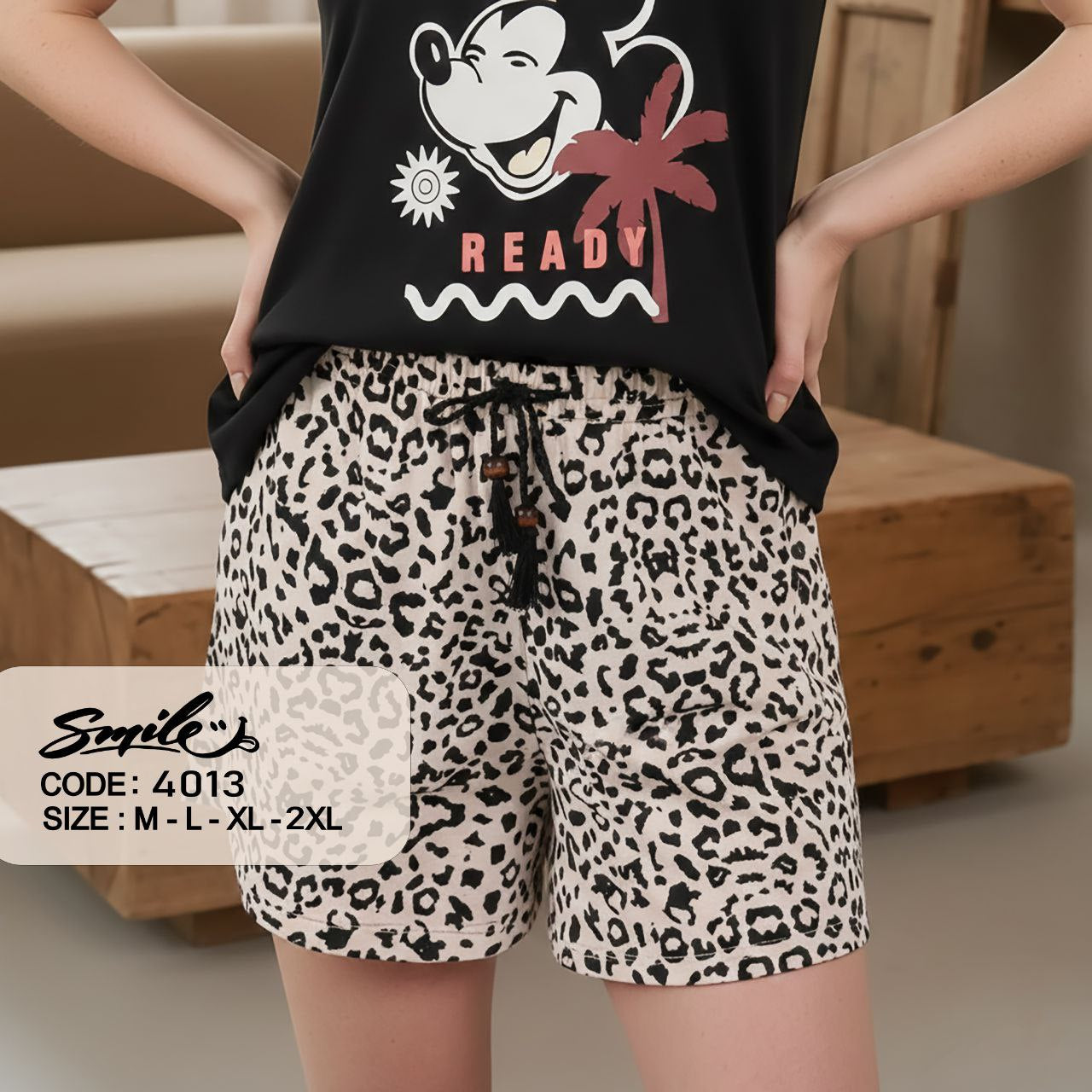 Summer women pajama smile 4013