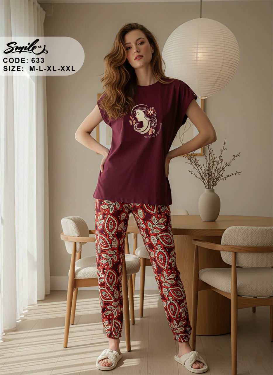 Summer women pajama smile pant 633