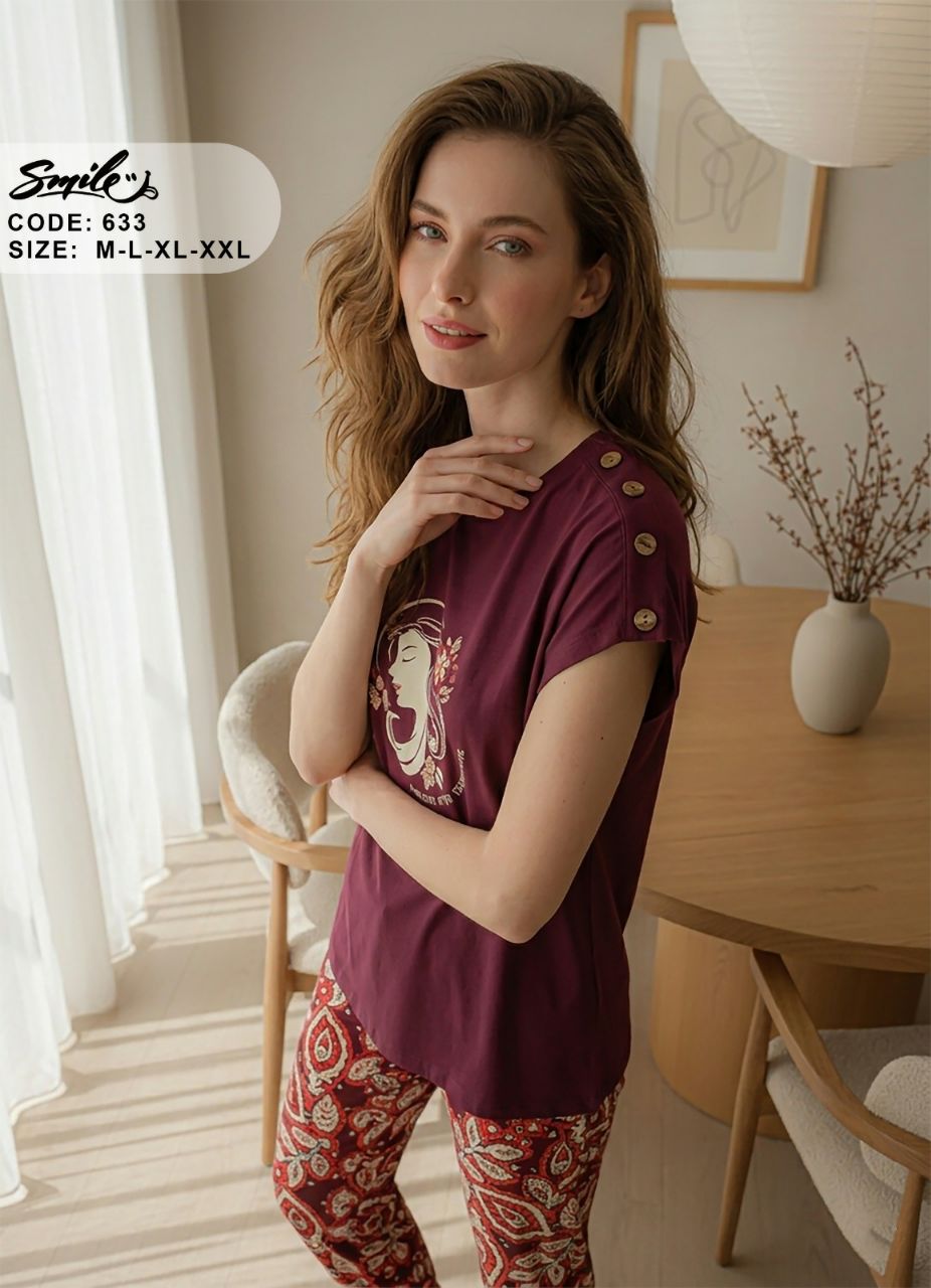 Summer women pajama smile pant 633