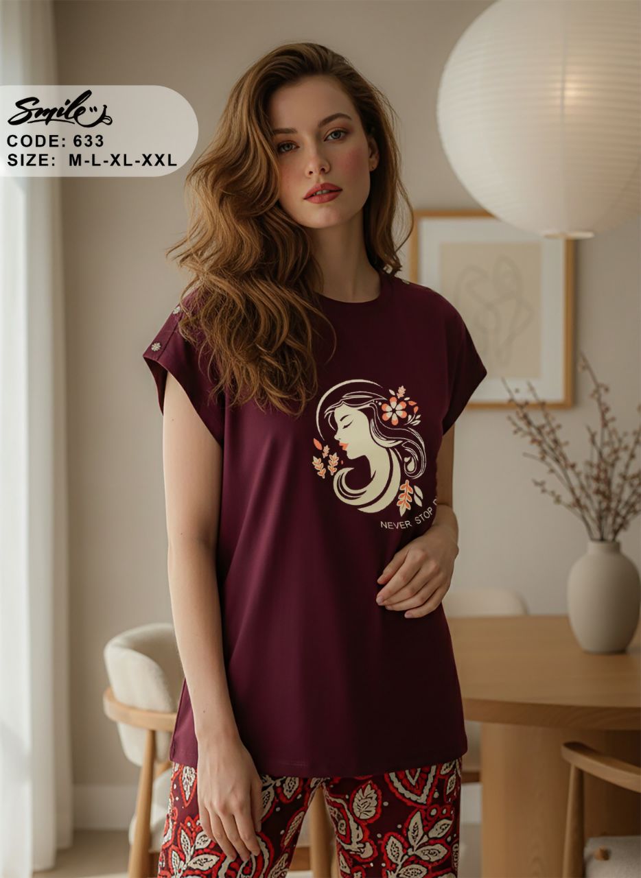 Summer women pajama smile pant 633