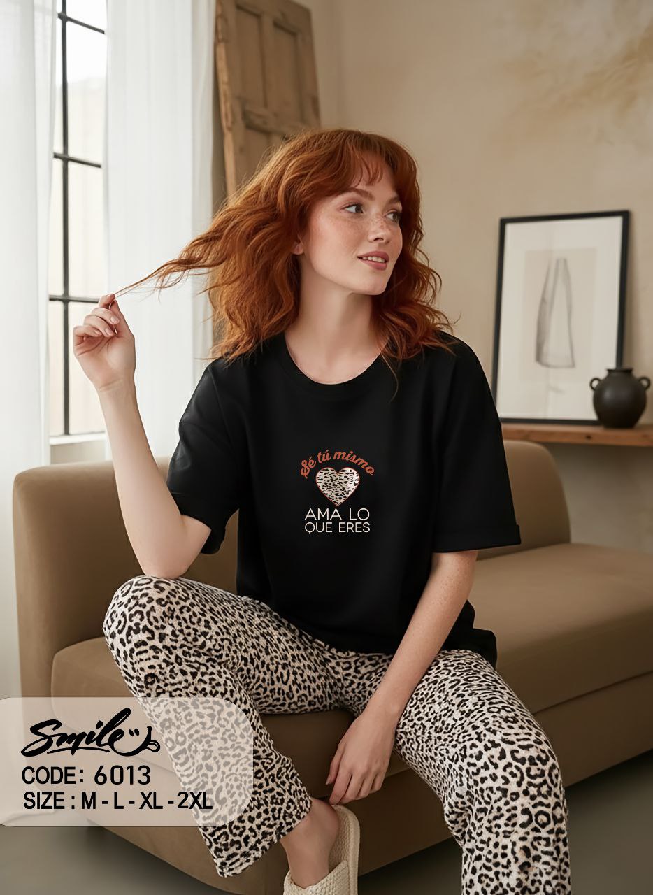 Summer women pajama smile pant 6013-9013