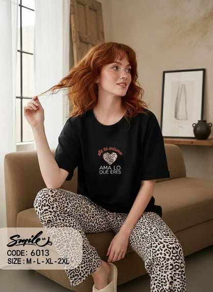 Summer women pajama smile pant 6013-9013