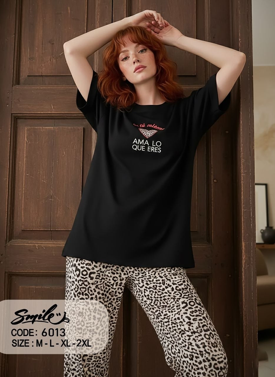 Summer women pajama smile pant 6013-9013