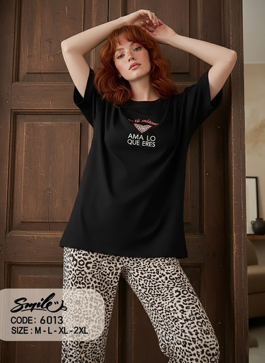 Summer women pajama smile pant 6013-9013