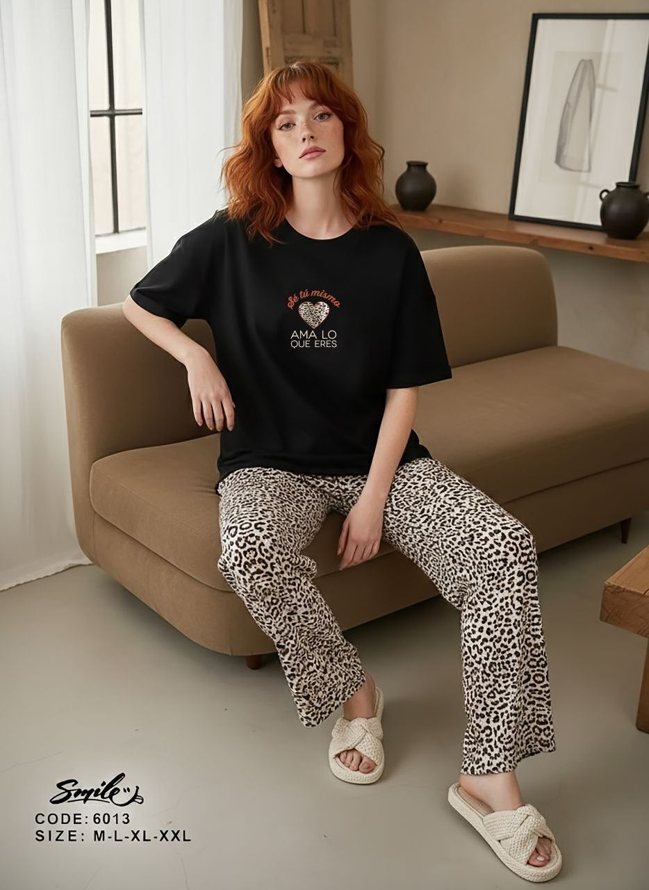 Summer women pajama smile pant 6013-9013