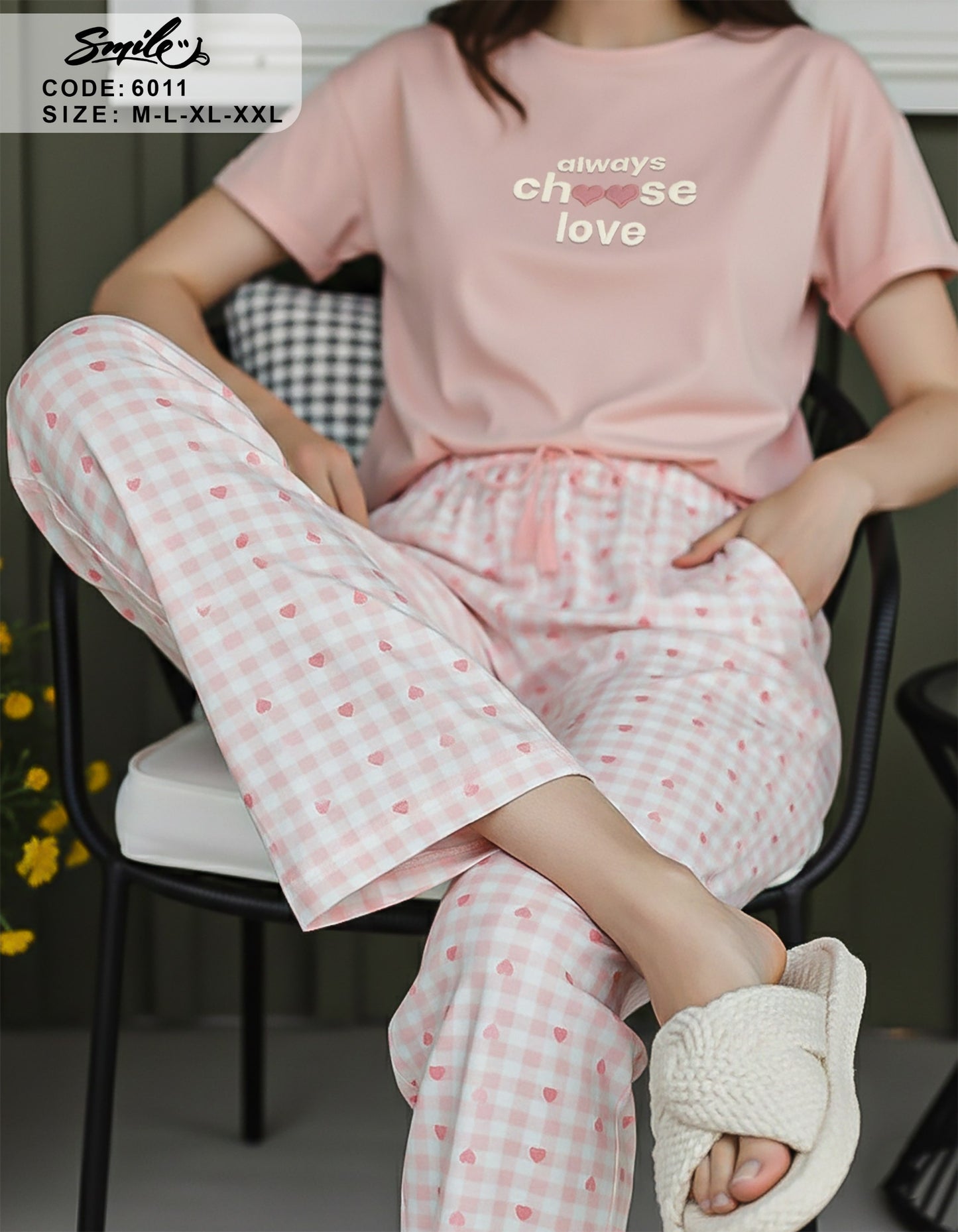 Summer women pajama smile pant 6011