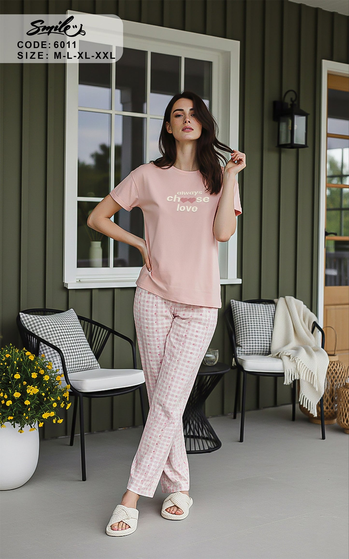 Summer women pajama smile pant 6011