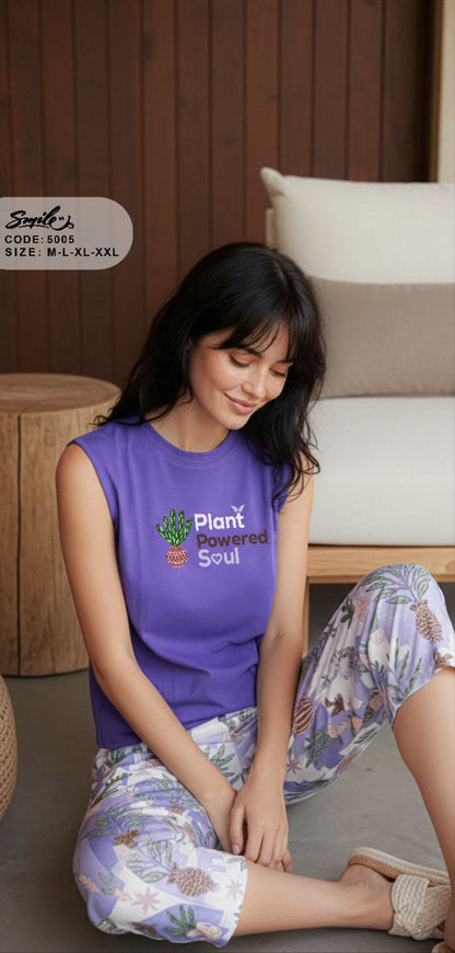 Summer women pajama smile 5005