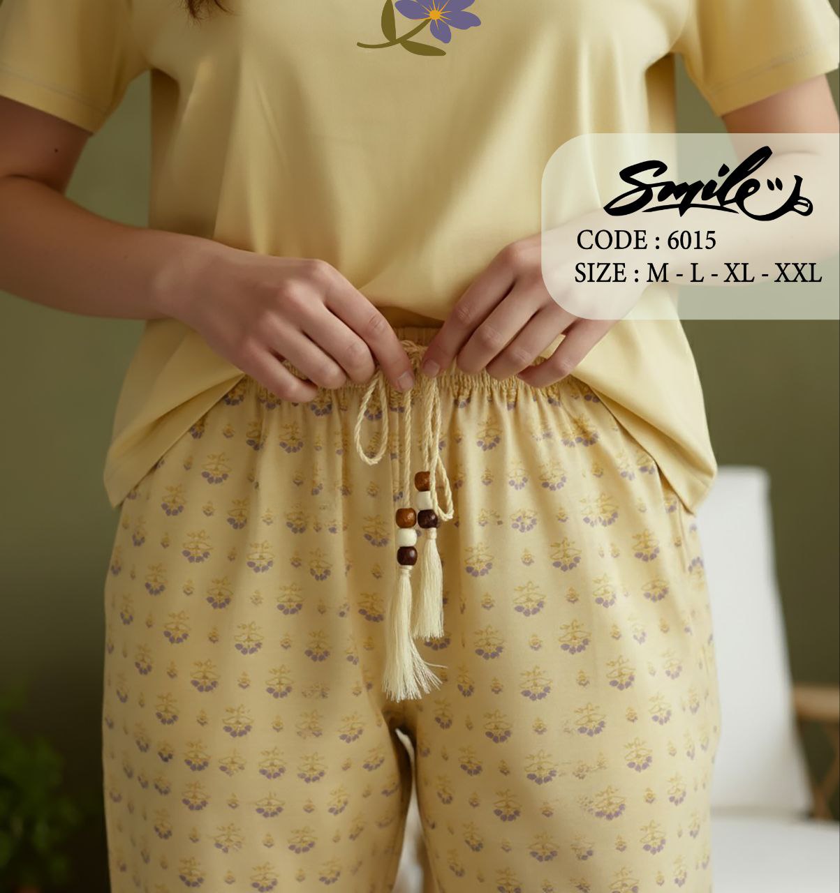Summer women pajama smile pant 6015