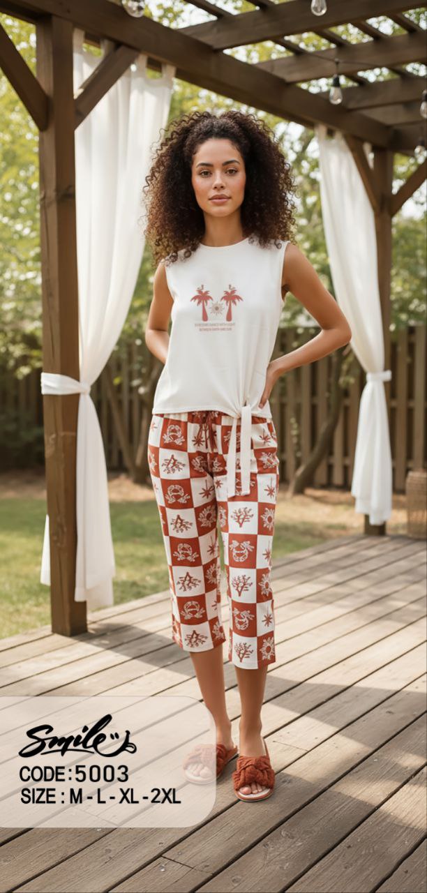 Summer women pajama smile 5003