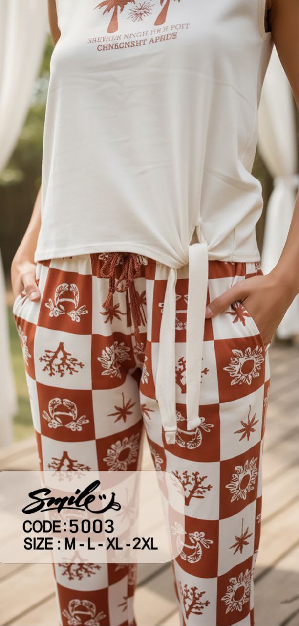 Summer women pajama smile 5003