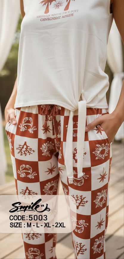 Summer women pajama smile 5003