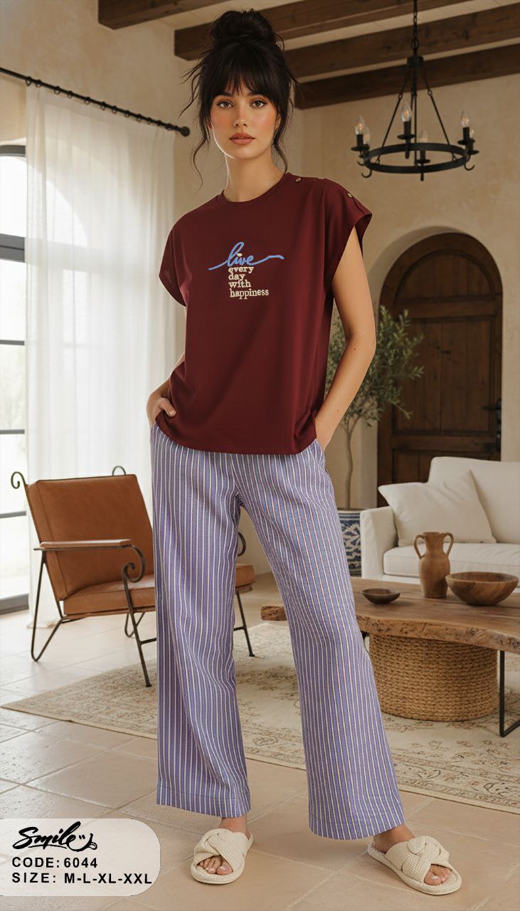 Summer women pajama smile pant 6044