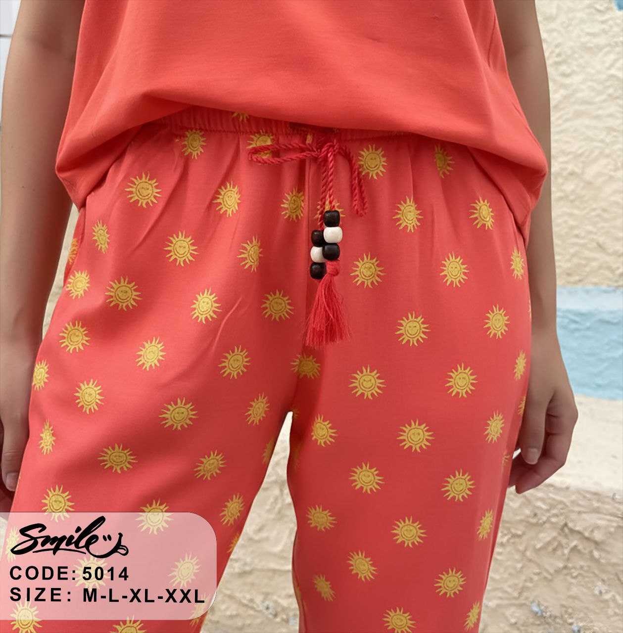 Summer women pajama smile 5014