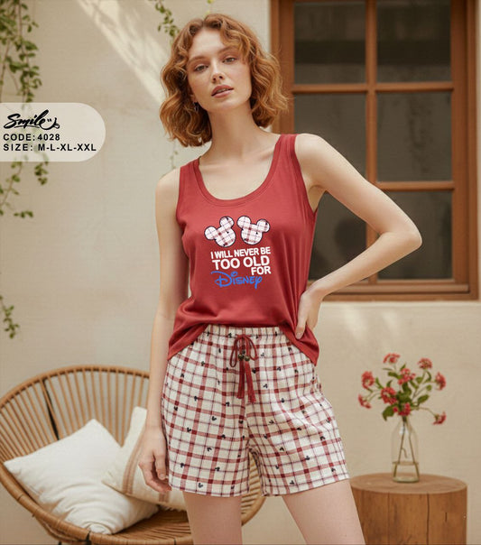 Summer women pajama smile 4028