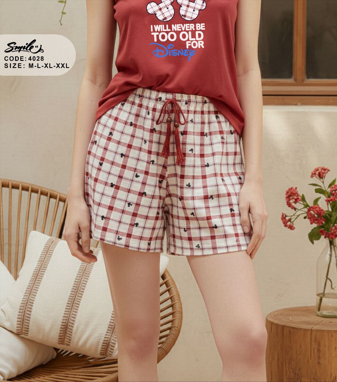 Summer women pajama smile 4028