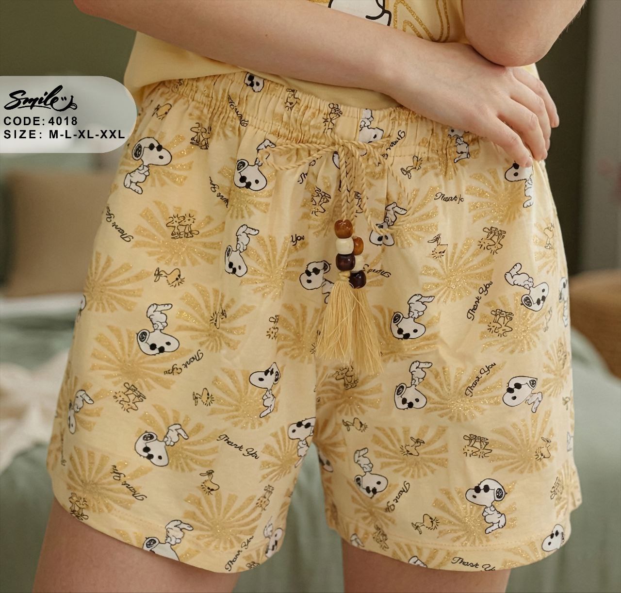 Summer women pajama smile 4018