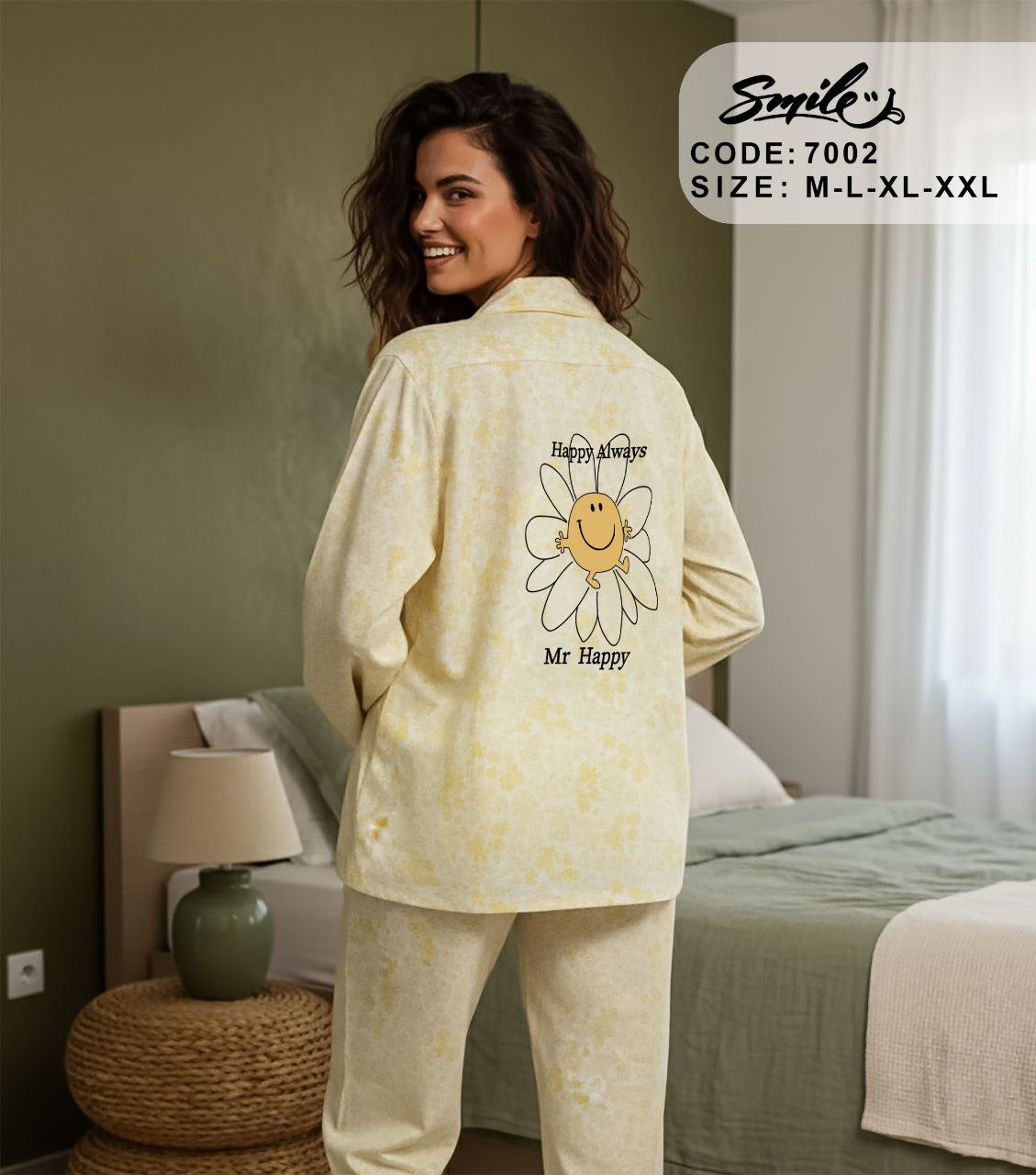 Summer women pajama smile 7002