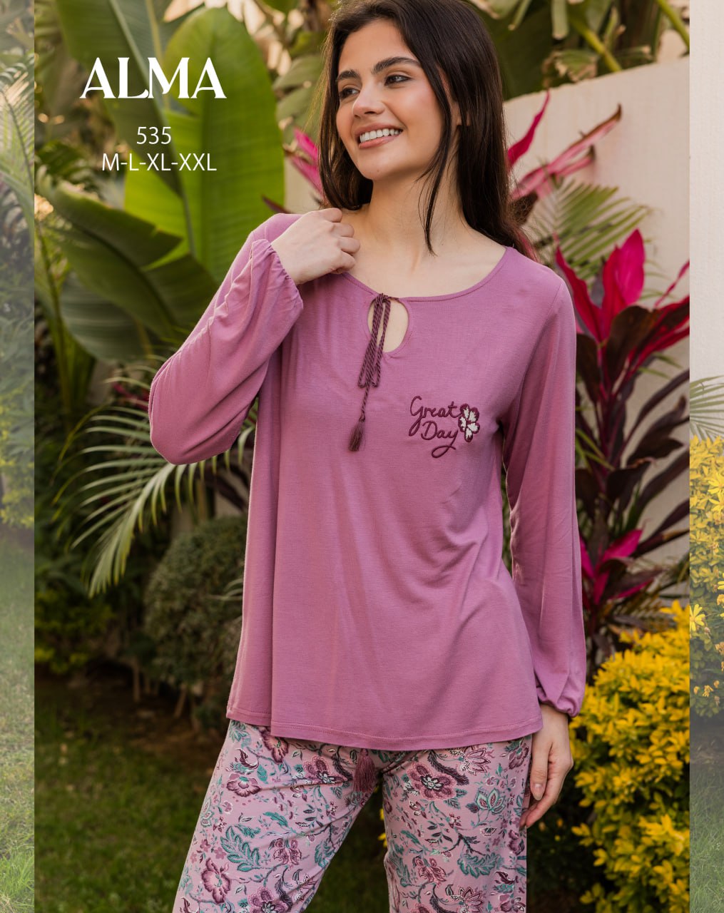 Summer women pajama alma long sleeve
