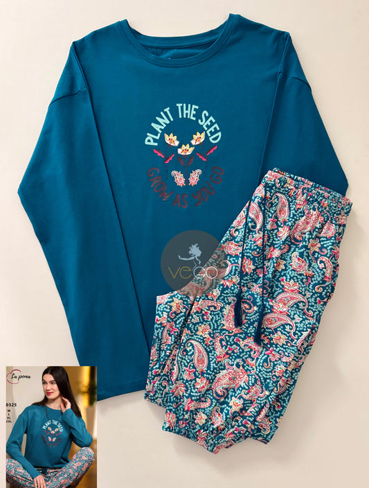 Summer women pajama la poma long sleeve