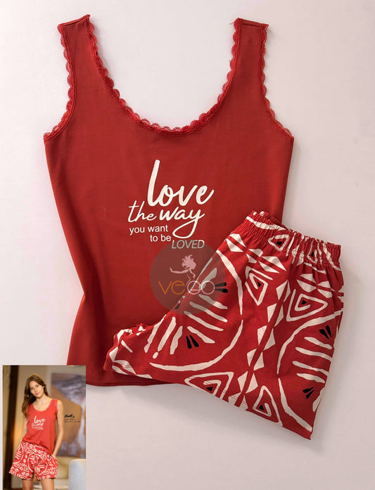 Summer women pajama smile short