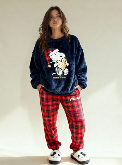 Winter women pajama smile 6218