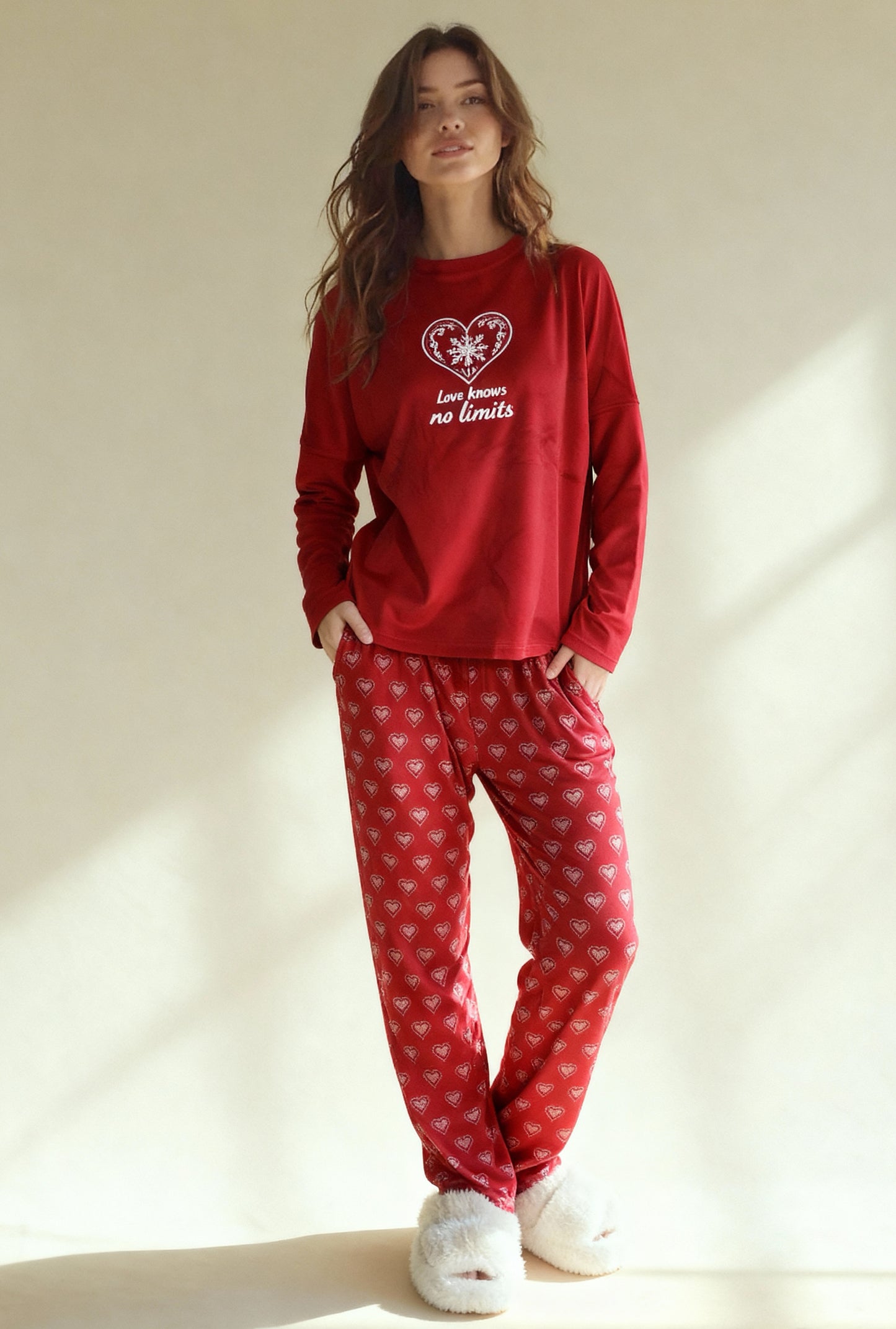 Winter women pajama smile 6243