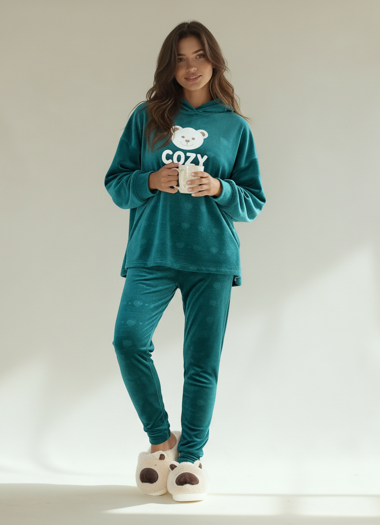 Winter women pajama smile 6248