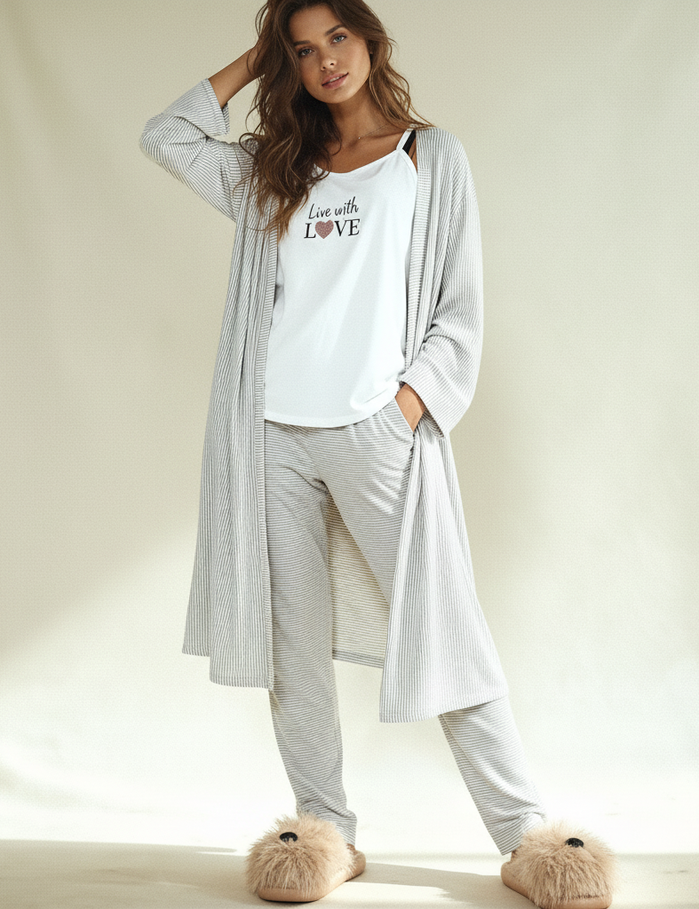 Winter women pajama smile 7278