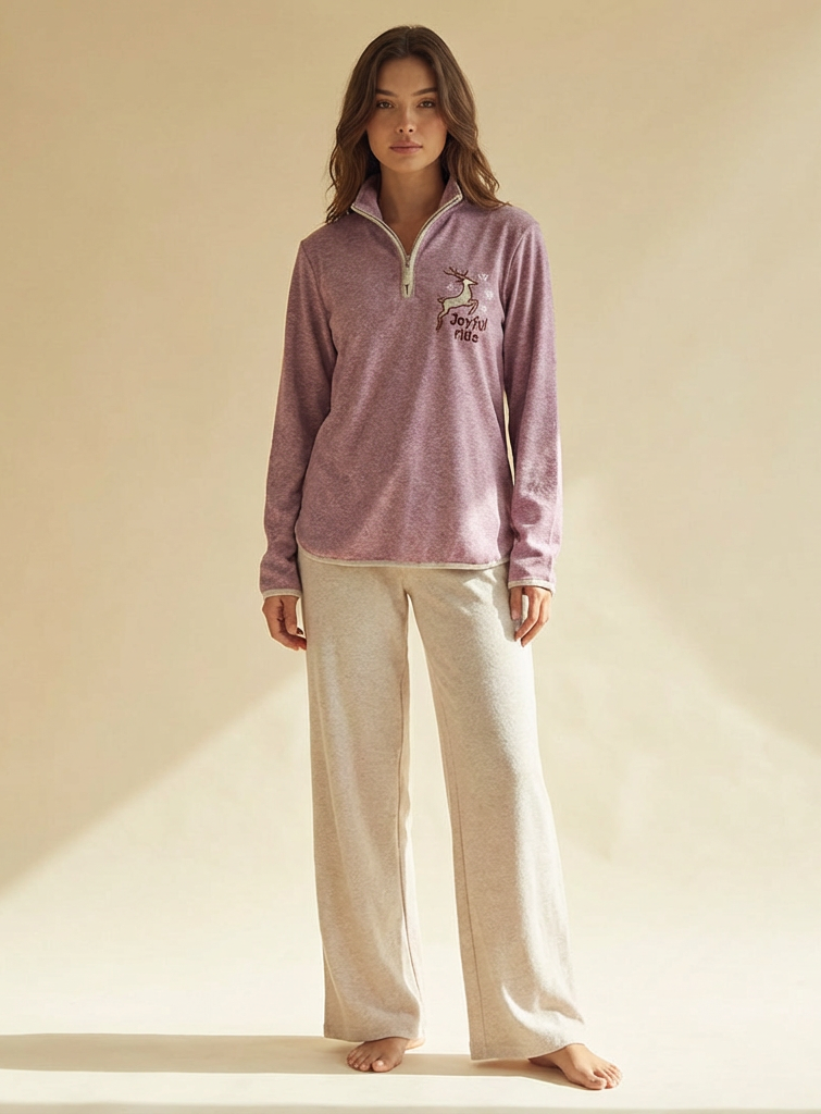 Winter women pajama smile 6265