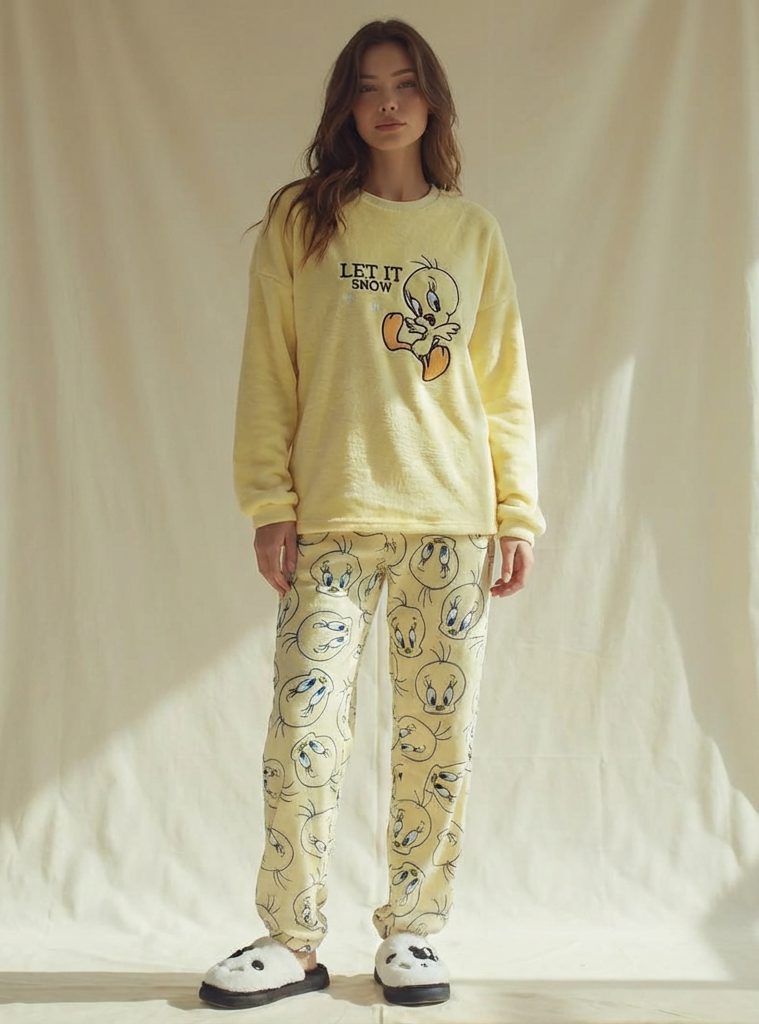 Winter women pajama smile 6299