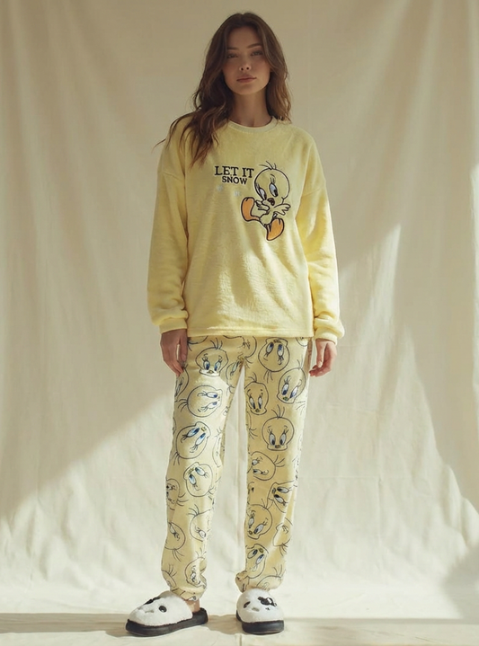 Winter women pajama smile 6299