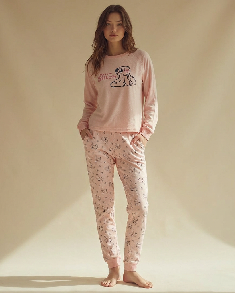 Winter women pajama smile 6308