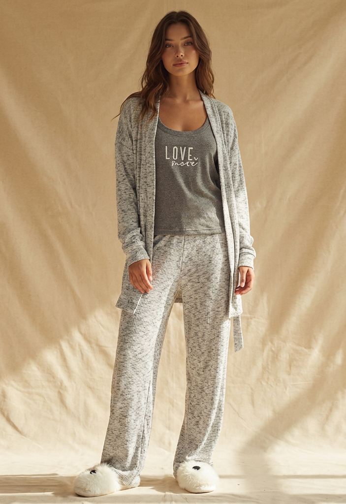 Winter women pajama smile 7277