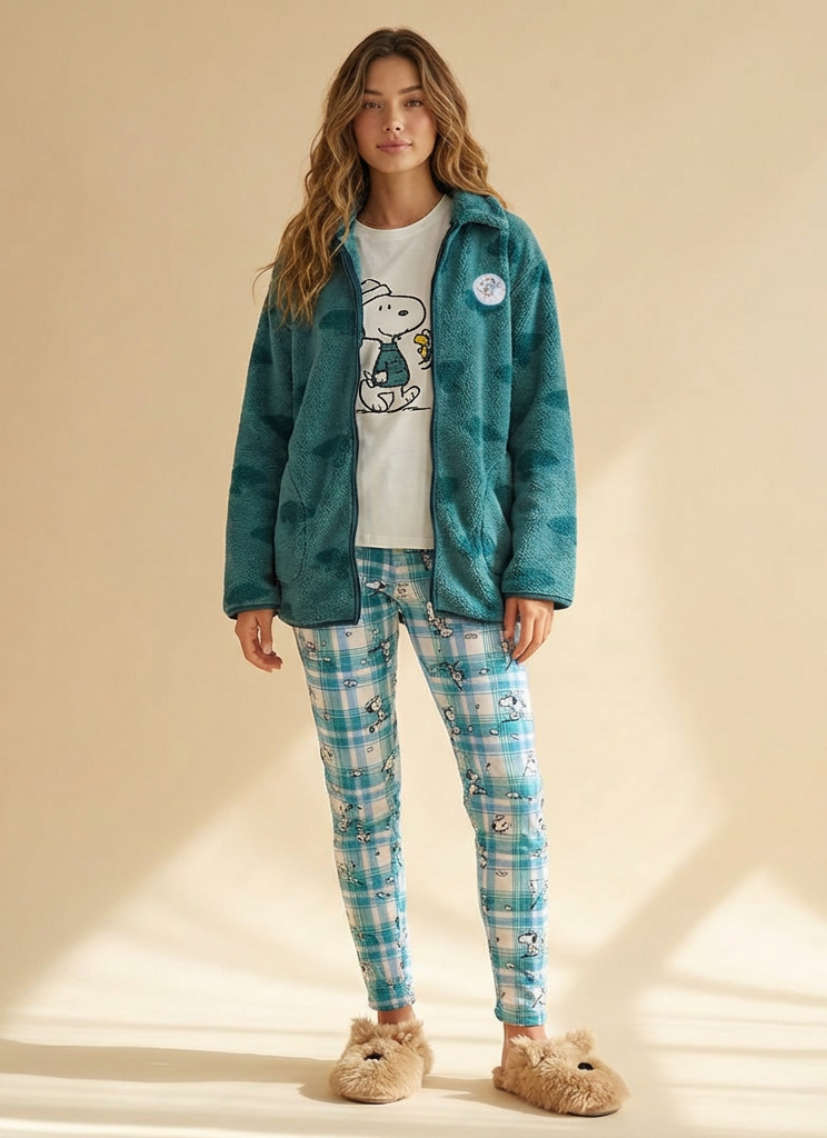 Winter women pajama smile 7281