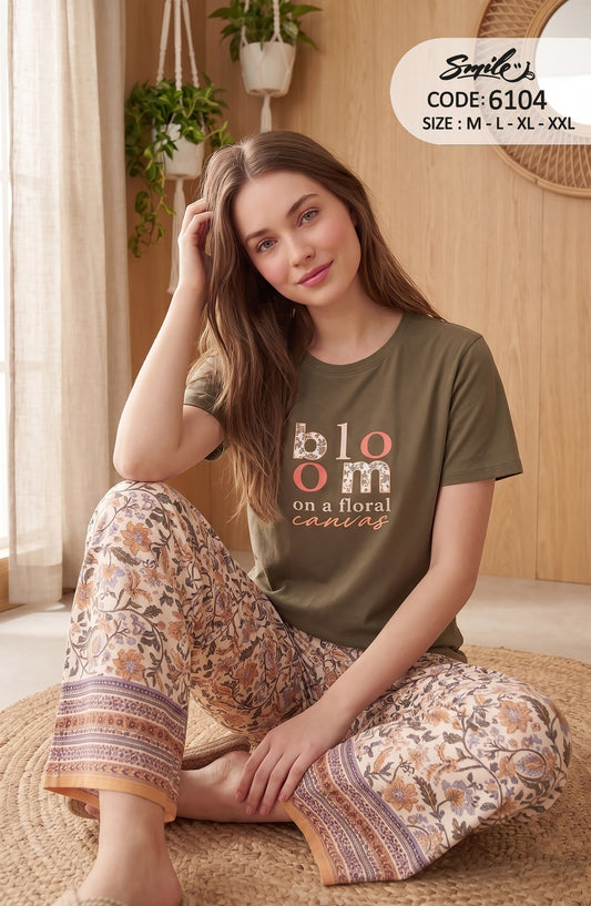 Summer women pajama smile pant 6104