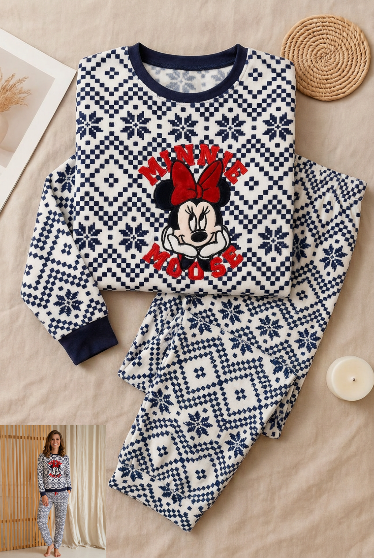 Winter women pajama smile 6211