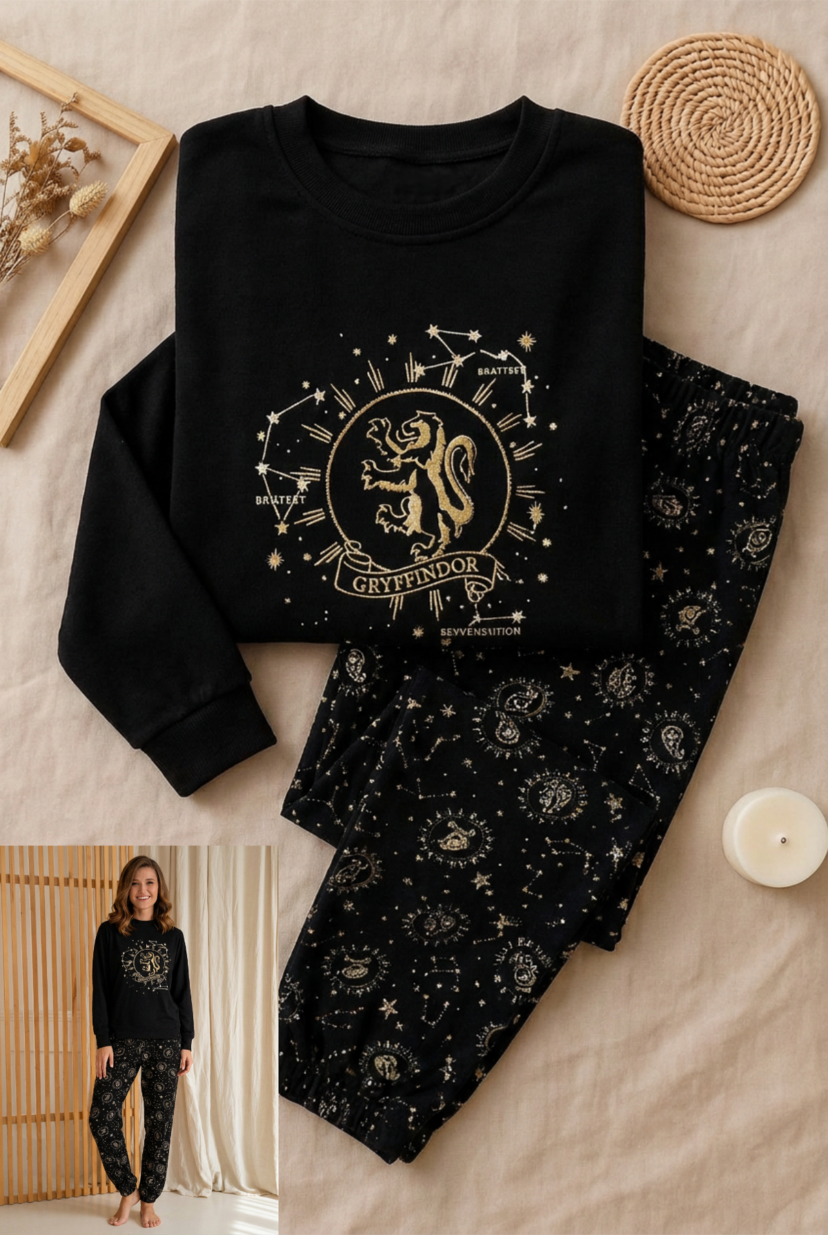 Winter women pajama smile 6312