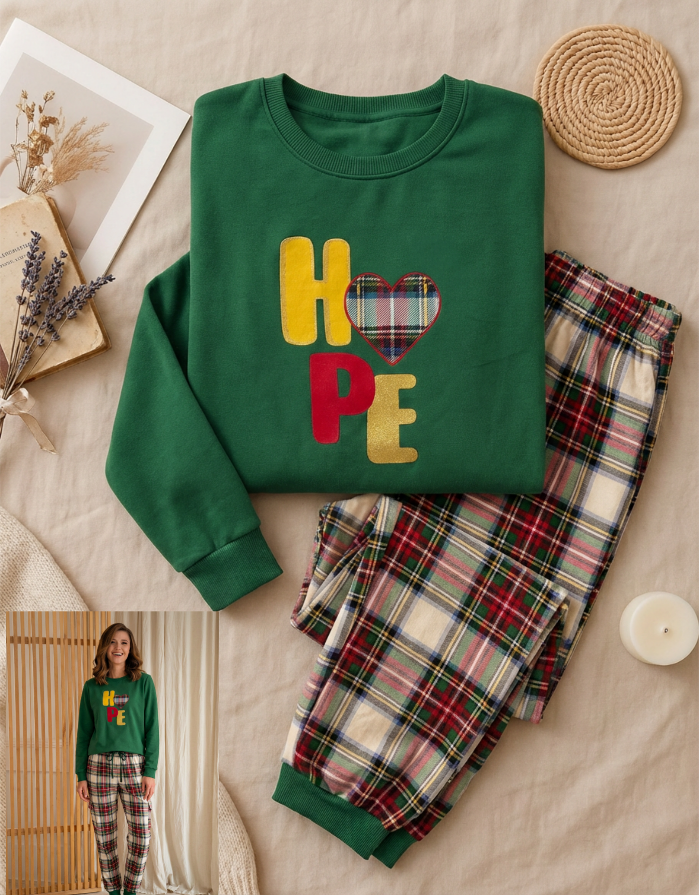 Winter women pajama smile 6875