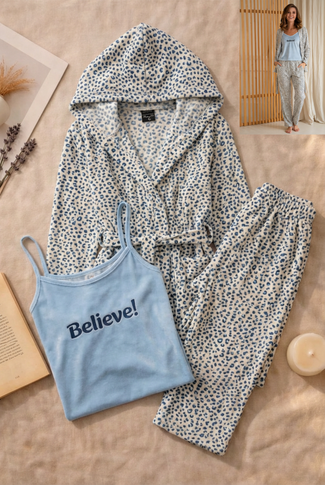 Winter women pajama smile 7828